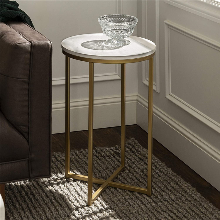  Gold Modern Living Room Round Side End Accent Table